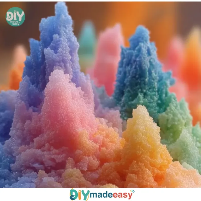 Colorful fireworks rainbow sugar explosion in a science experiment