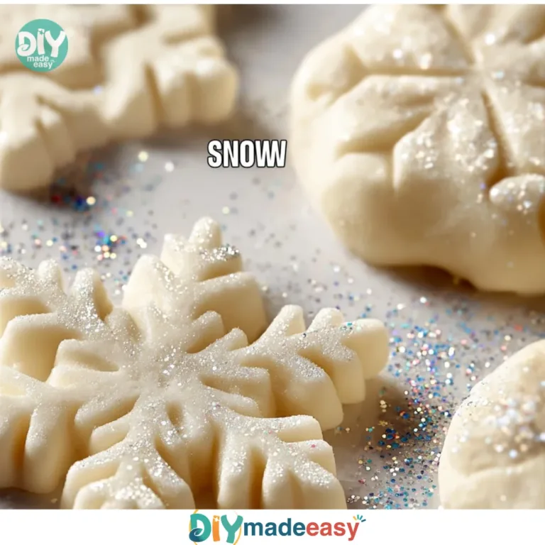 Bowl of fluffy Snow Dough made from white ingredients for playful winter activities