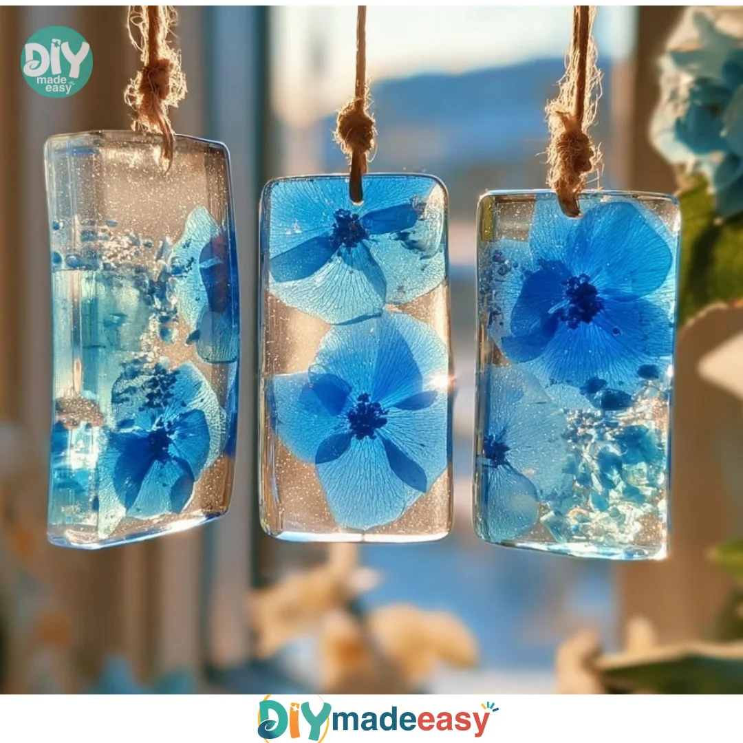 DIY Blue Crayon Suncatchers