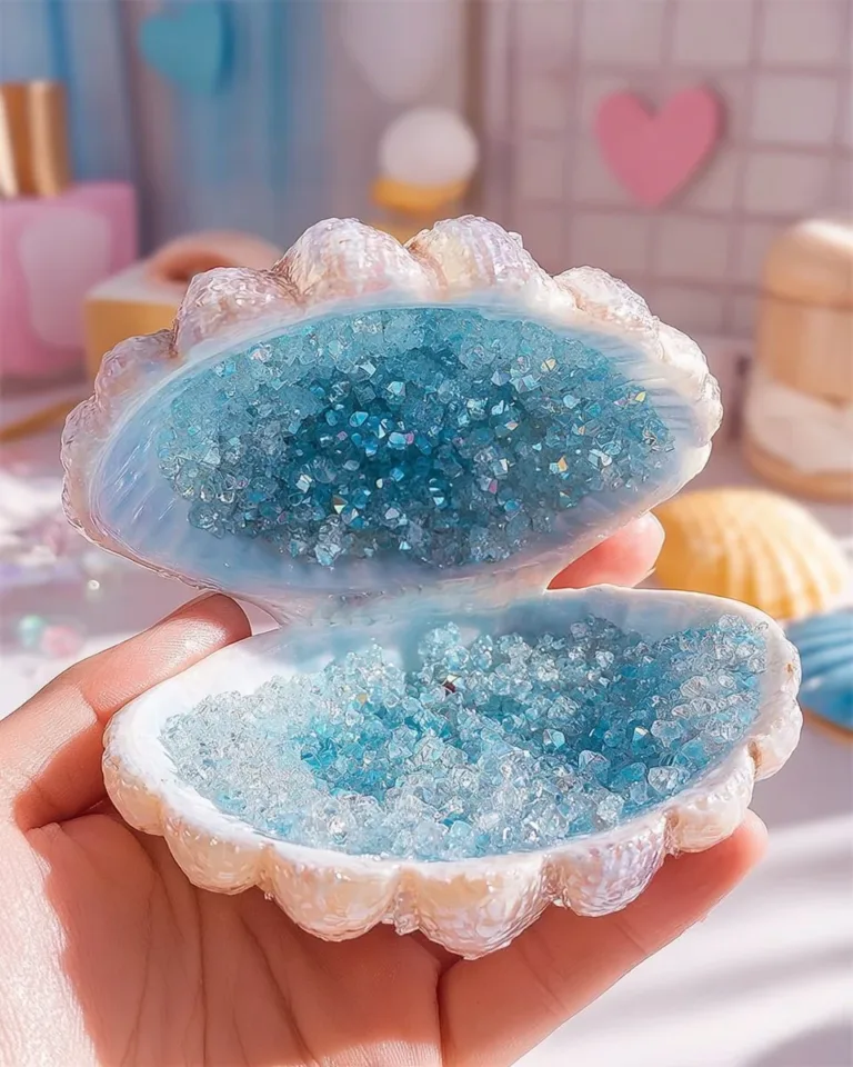 DIY crystal seashells project for home decor