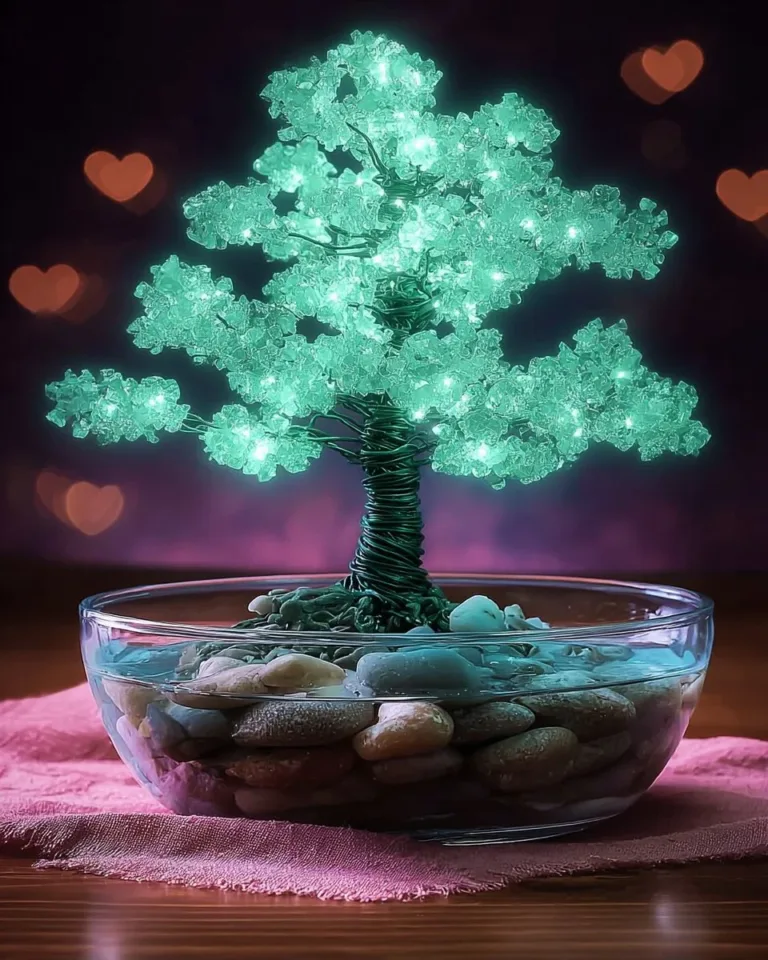 Glow-in-the-Dark Tree with shimmering crystals illuminating the night.