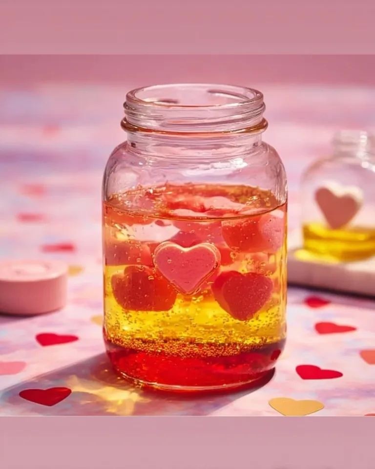 Heart-shaped lava lamp creating a soothing ambiance with flowing colorful wax