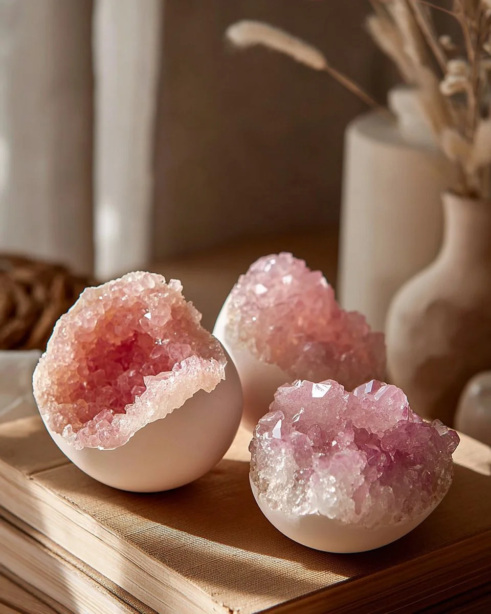 Pink Eggshell Crystal Geodes