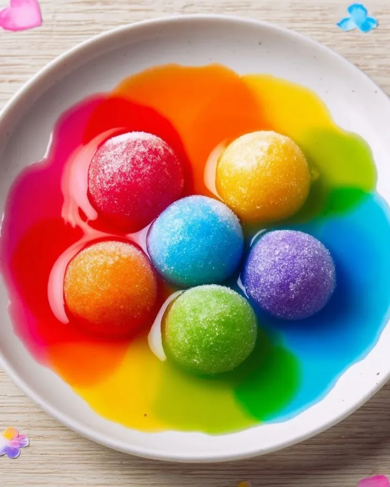 Colorful rainbow sugar crystals erupting in vibrant hues for creative desserts