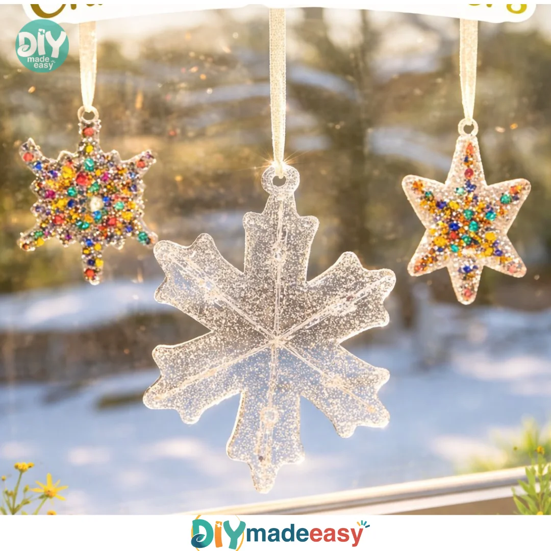 Sparkling Clear Glue Christmas Suncatchers