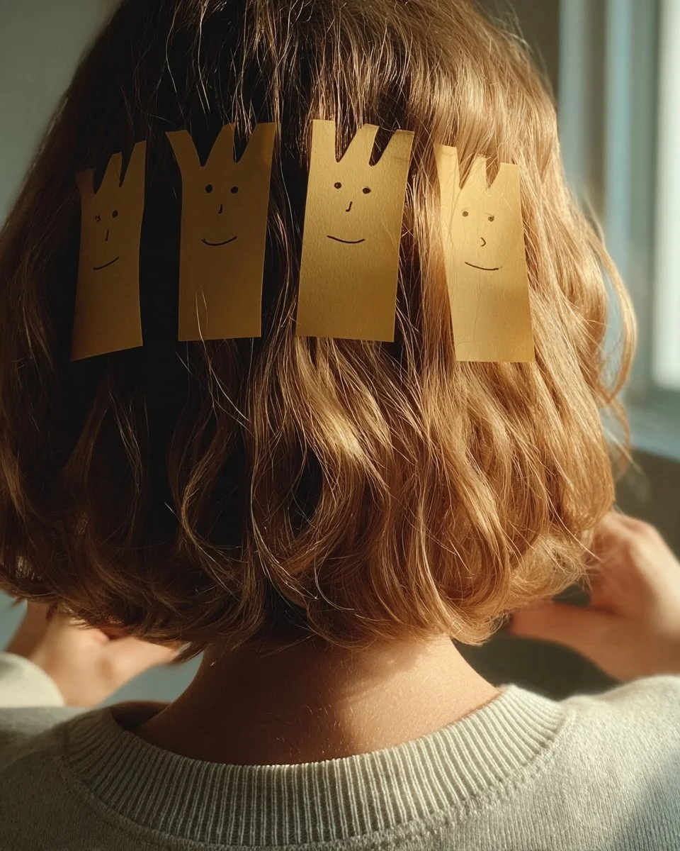 Subtraction Haircut using Sticky Notes