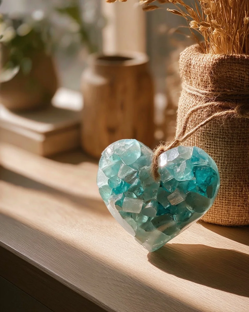 The Quiet Joy of Making Turquoise Crystal Heart