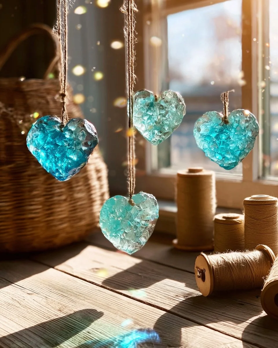 The Quiet Joy of Making Turquoise Crystal Heart