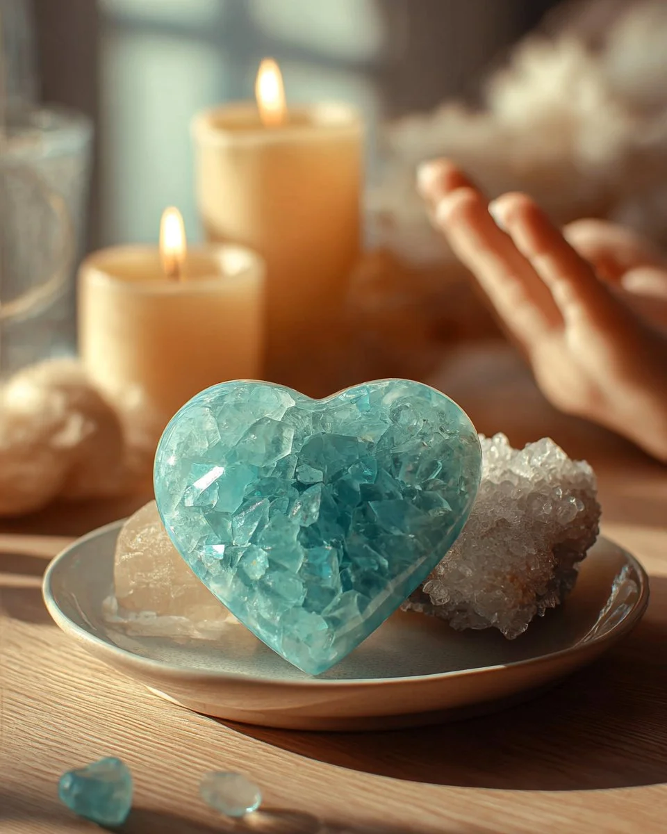 Turquoise Crystal Heart