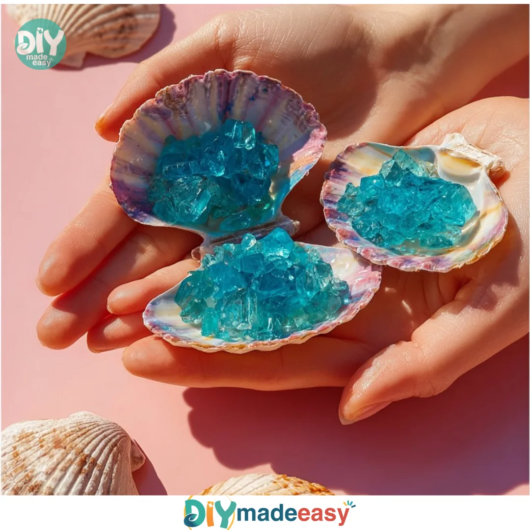 Turquoise Crystal Seashells