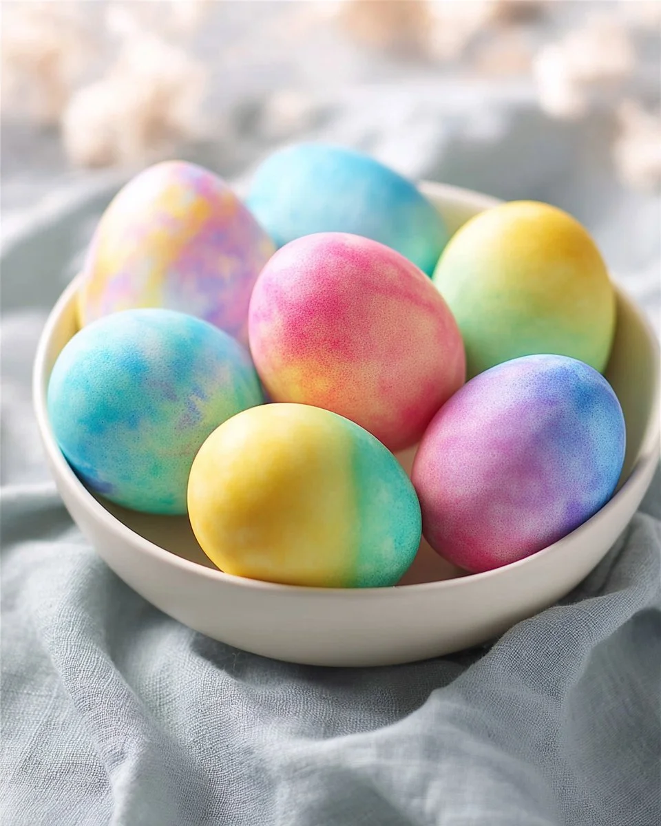 Baking Soda Painted Easter Eggs