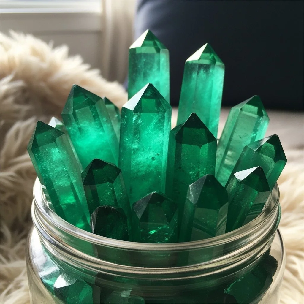 Bright Green Crystal Seashell Experiment