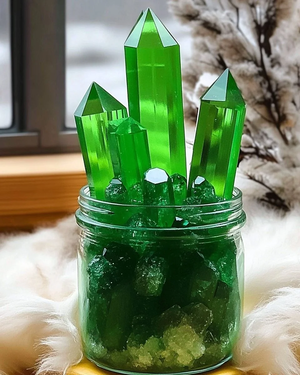 Bright Green Crystal Seashell Experiment