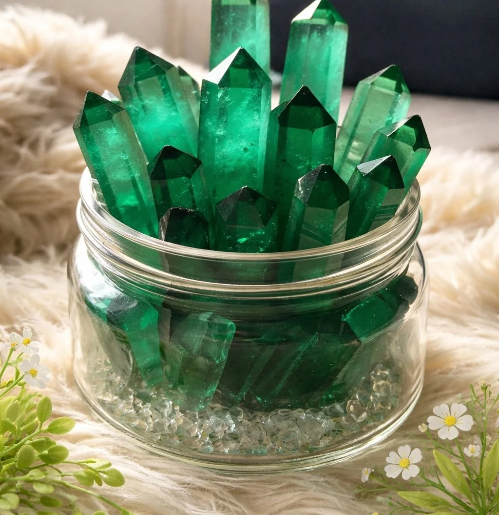 Bright Green Crystal Seashell Experiment