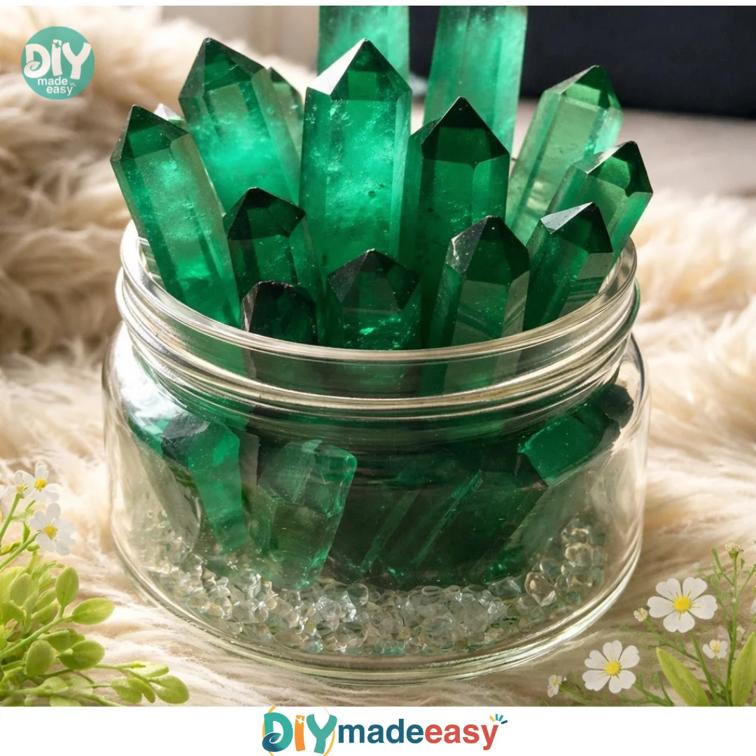 Bright Green Crystal Seashell Experiment