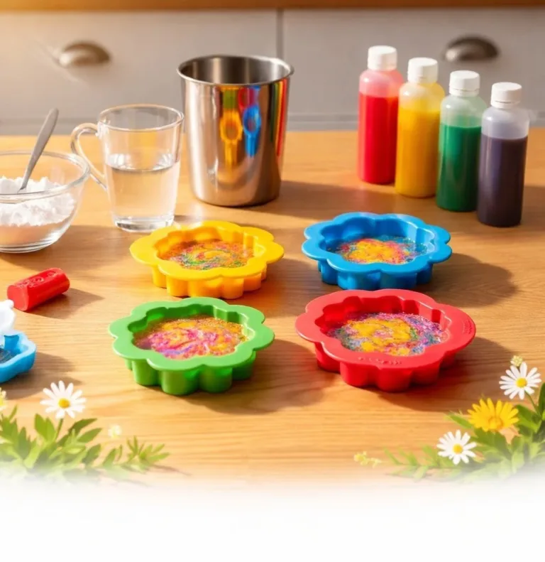 Colorful eco-friendly bioplastic suncatchers hanging in sunlight.
