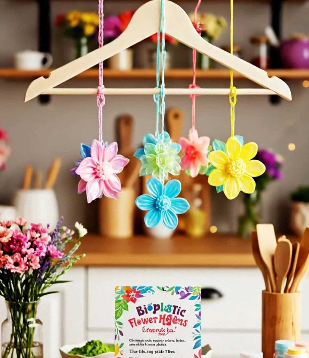 DIY Bioplastic Suncatchers with Colorful Swirls
