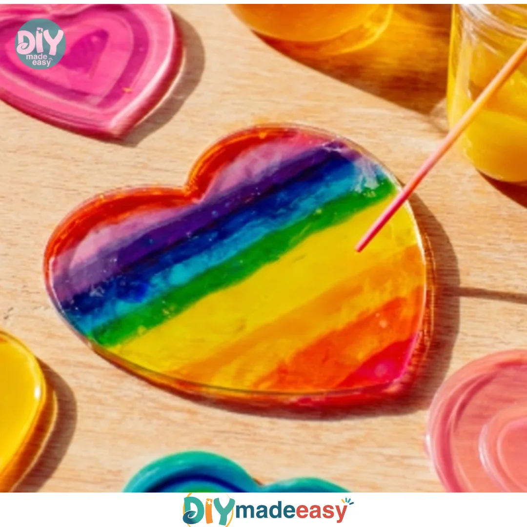 DIY Rainbow Glue Suncatchers