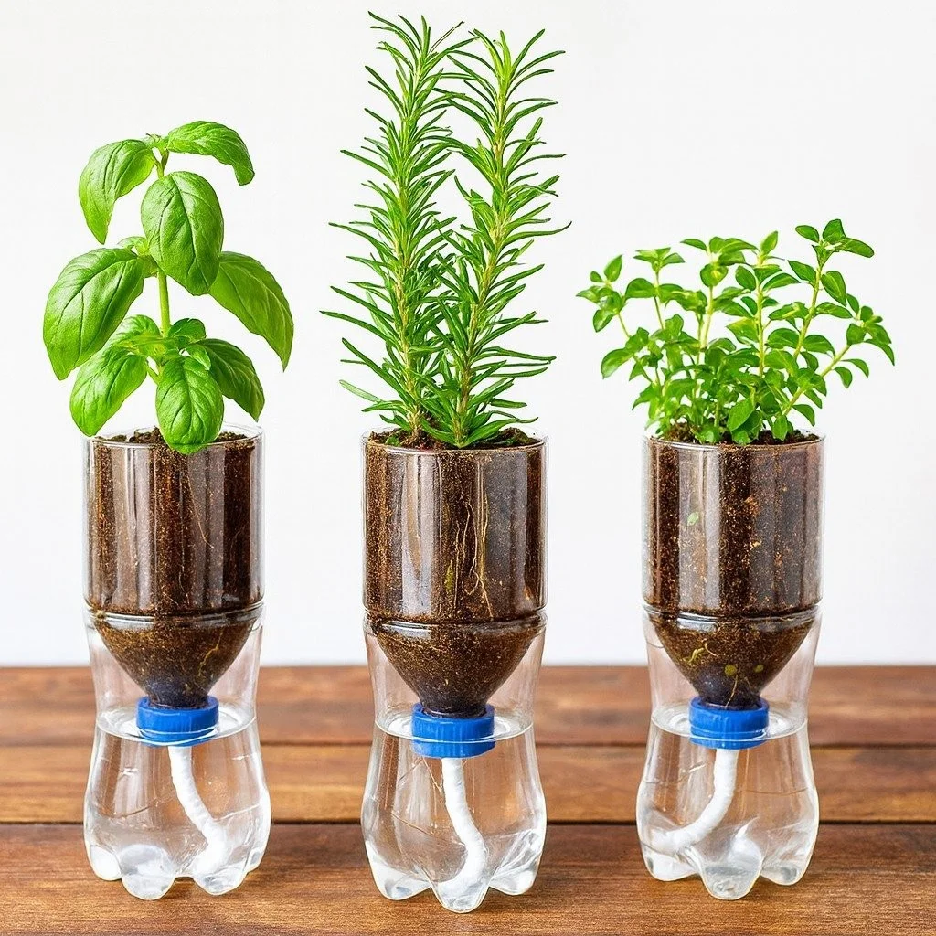 DIY Self Watering Planters Made from Recycled Bottles