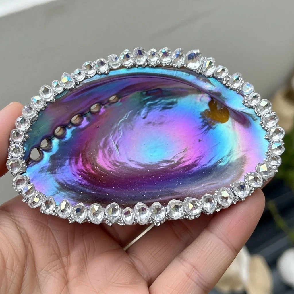 Galaxy Crystal Seashells with Sparkling Colors