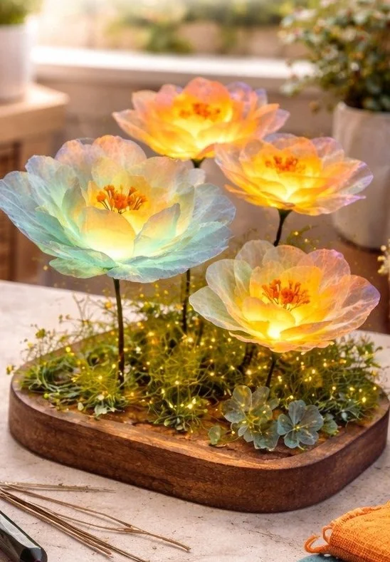 Glow-in-the-Dark Crystal Flowers