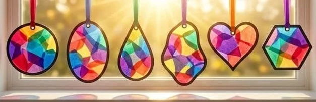 Mod Podge and Tissue Paper Suncatchers