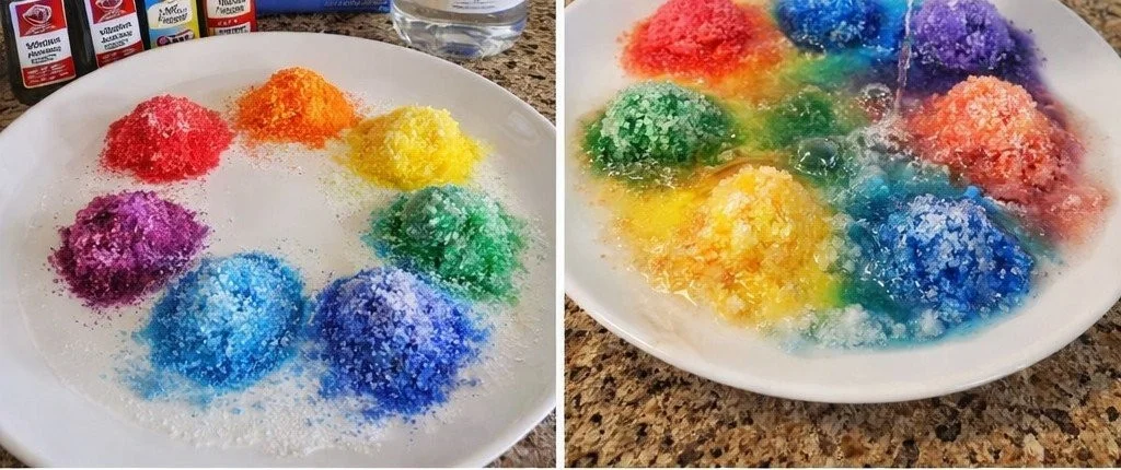 Rapid-Growing Rainbow Sugar Crystal Eruption
