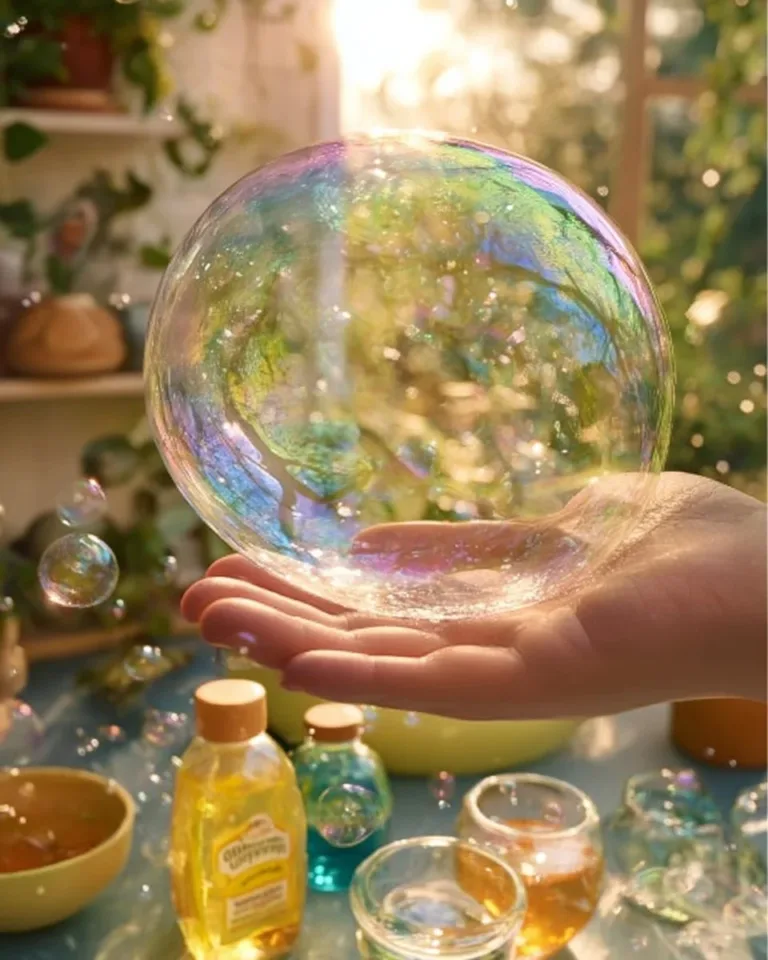 Colorful unbreakable bubbles floating in the air, showcasing their unique properties.