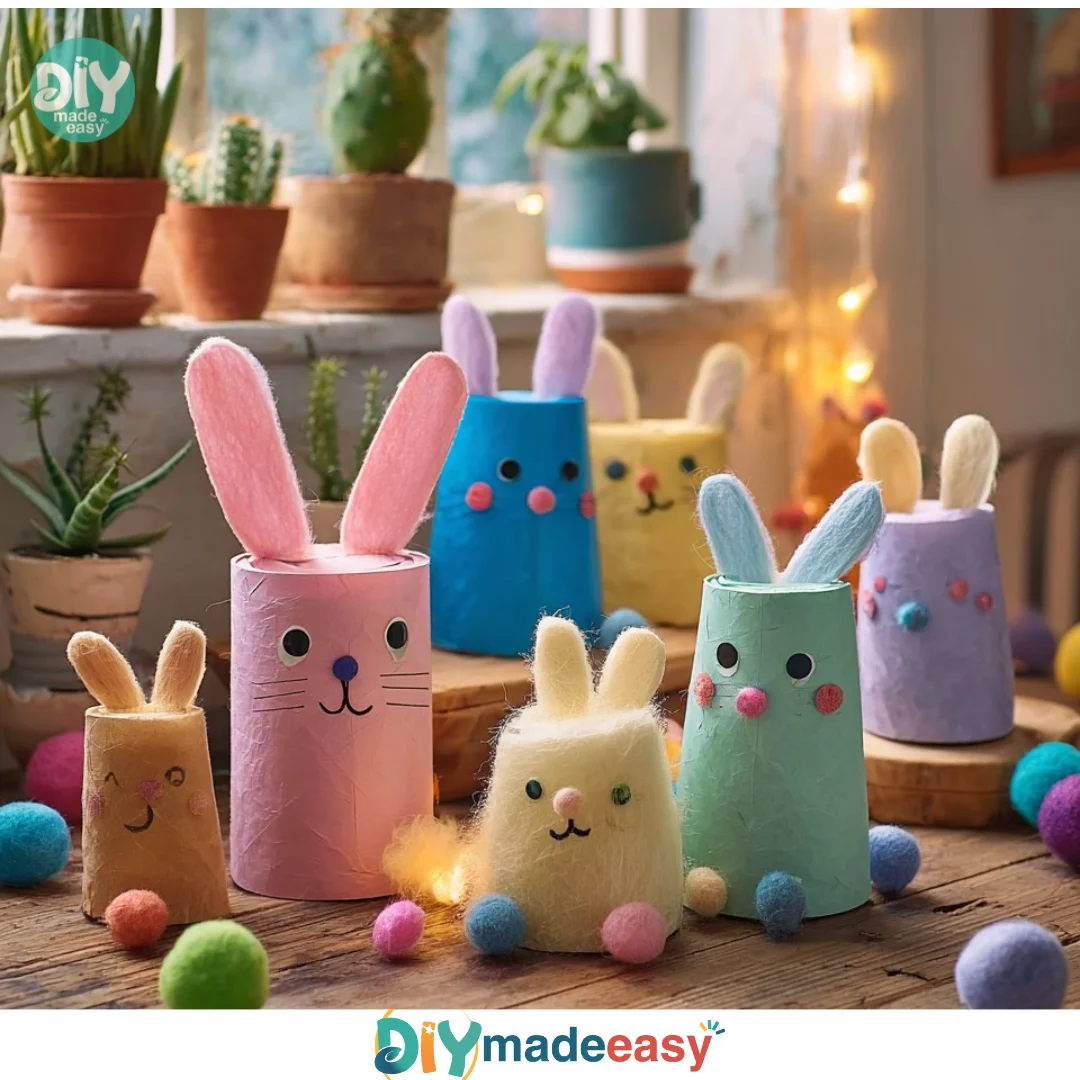 Upcycled Toilet Paper Roll Bunnies