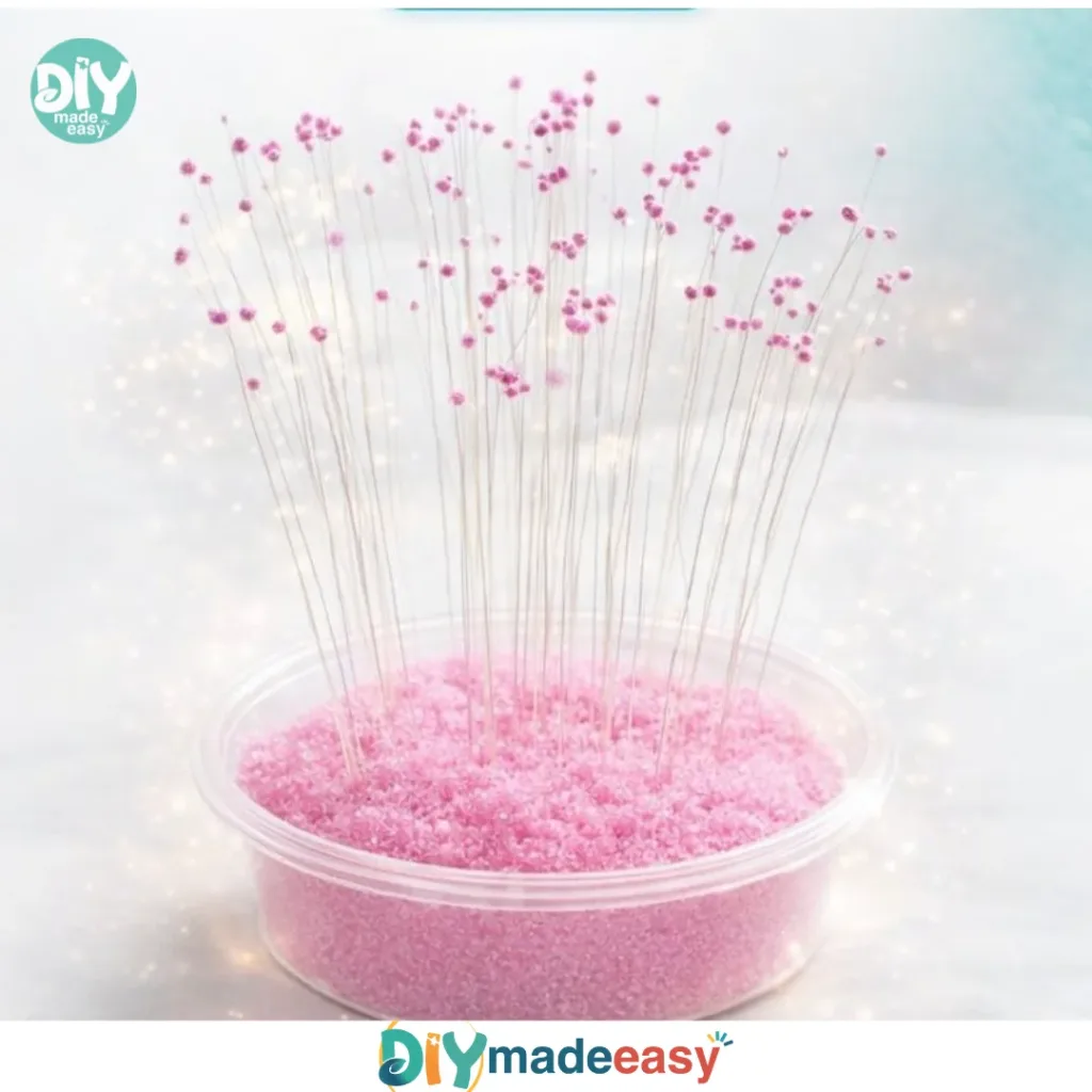 Baking soda and vinegar fireworks experiment demonstration with colorful eruptions.