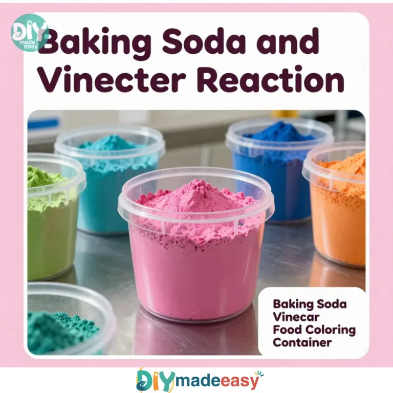 Baking soda and vinegar reaction demonstrating fizzing and bubbles.