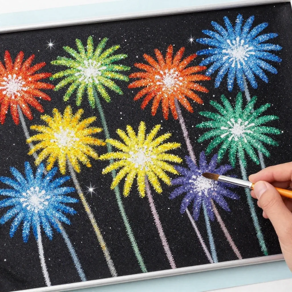 DIY Firework Salt Painting