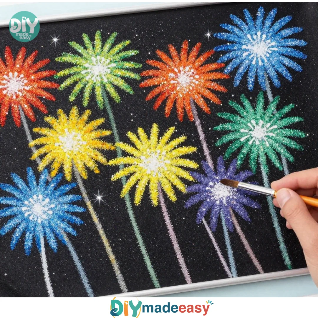 DIY Firework Salt Painting