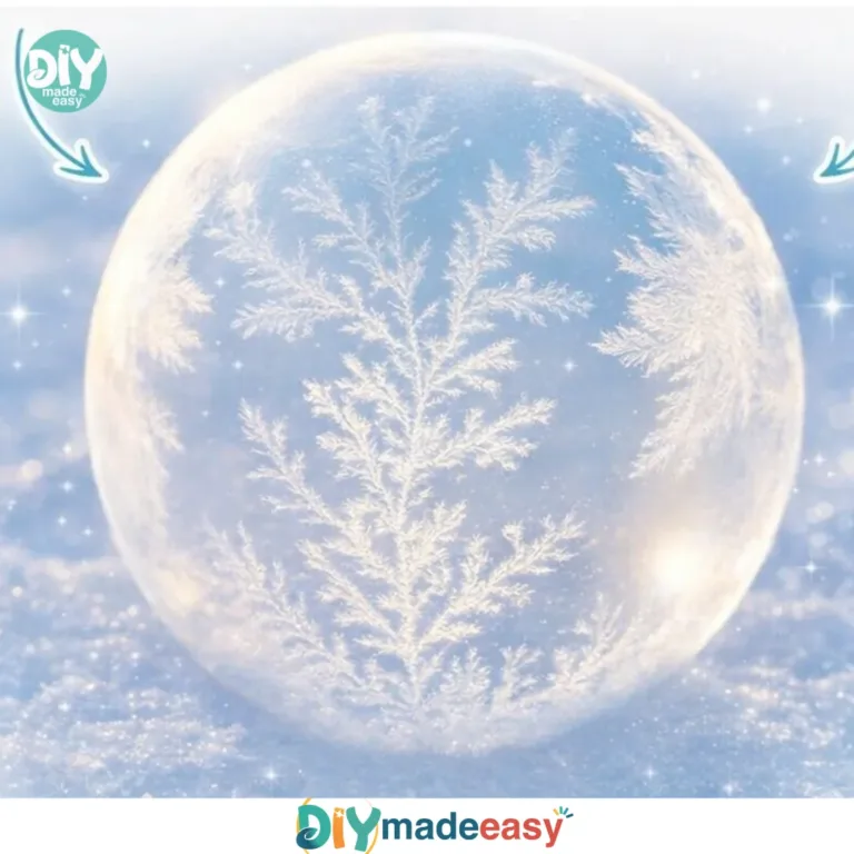 Frozen bubbles glistening in the snow, showcasing winter's magic and beauty.