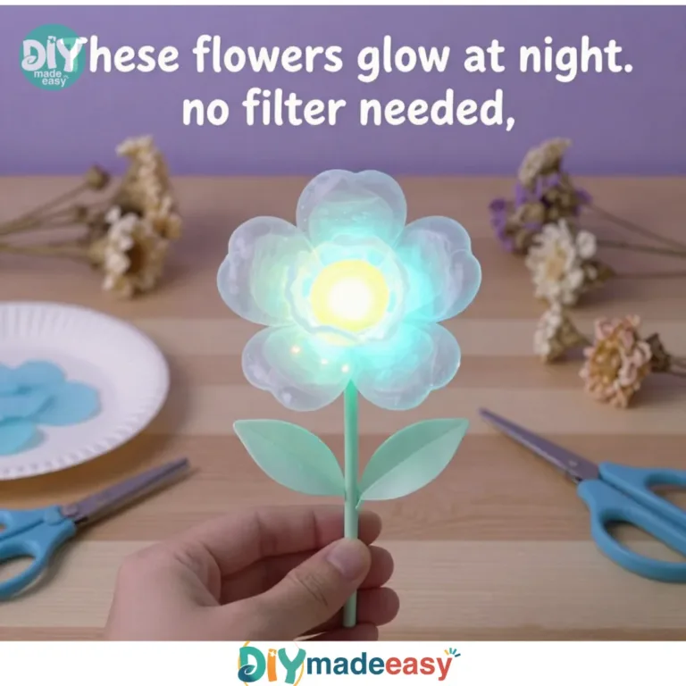 Diy glowing flowers for garden decoration at night