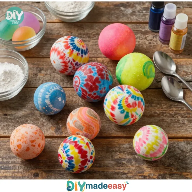 Image of colorful homemade bouncing balls made from DIY recipes