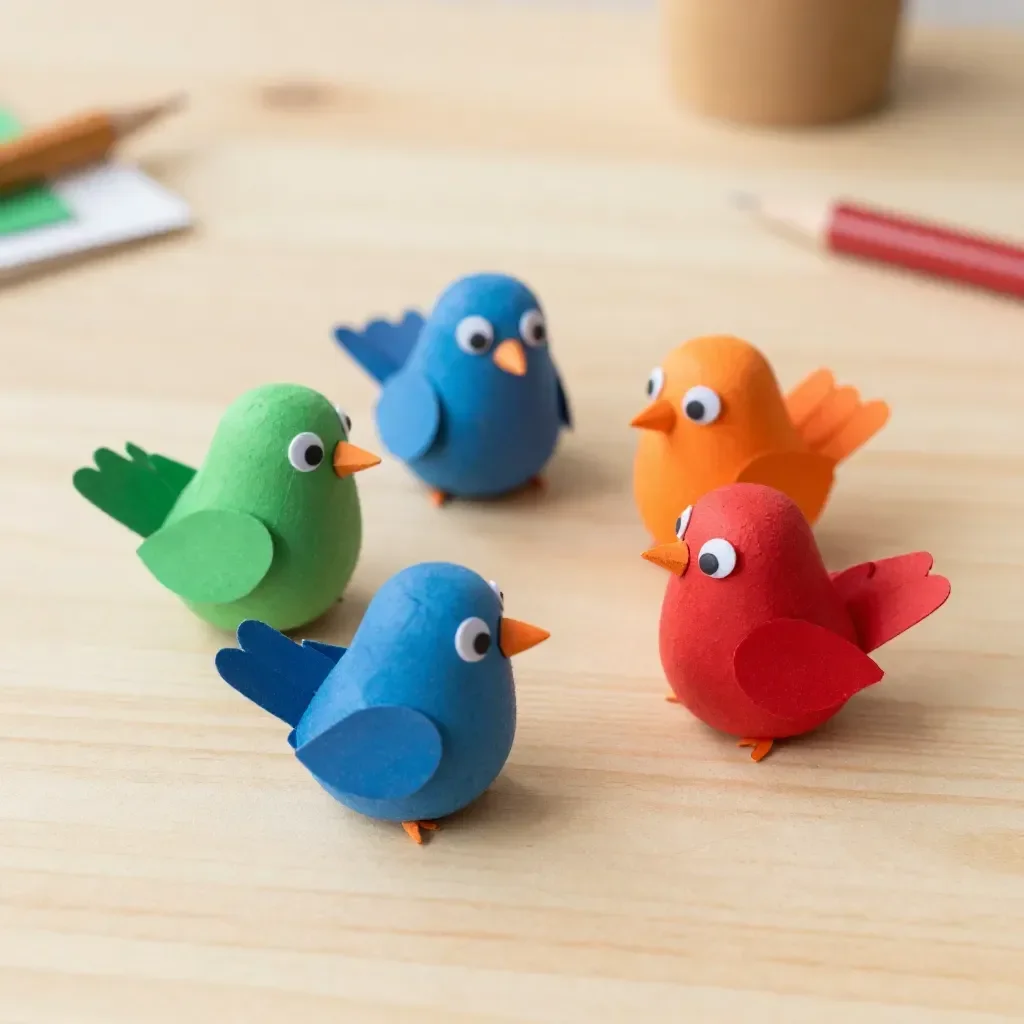 Cute Egg Carton Baby Birds Craft