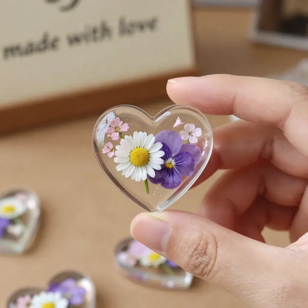 DIY Cornstarch Glass Floral Hearts & Flowers