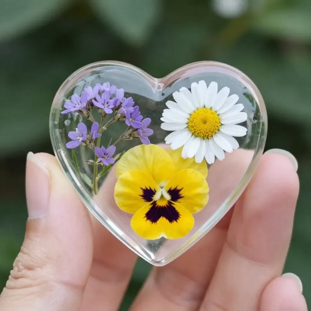 DIY Cornstarch Glass Floral Hearts & Flowers