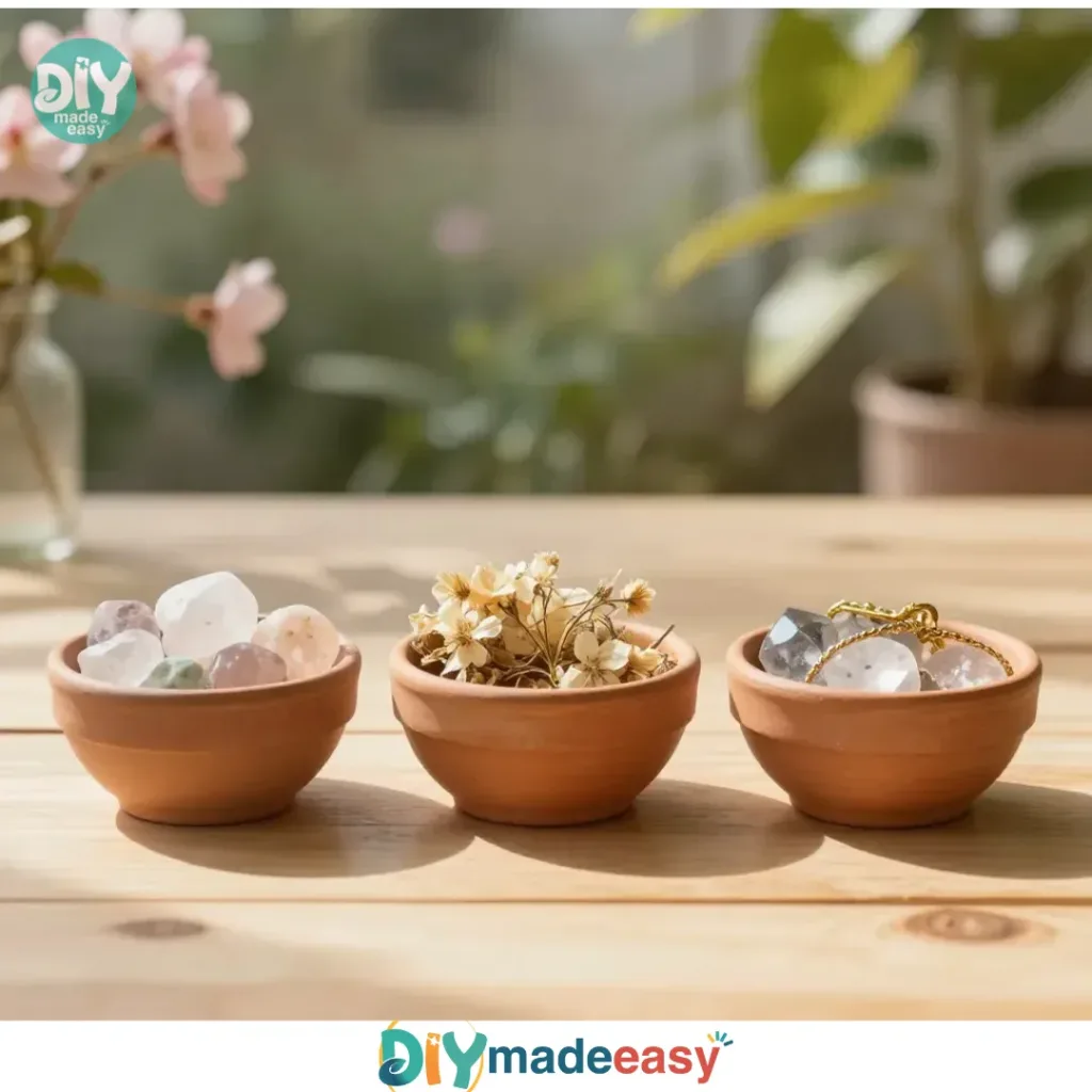 Beautiful terracotta pots for DIY projects without an oven