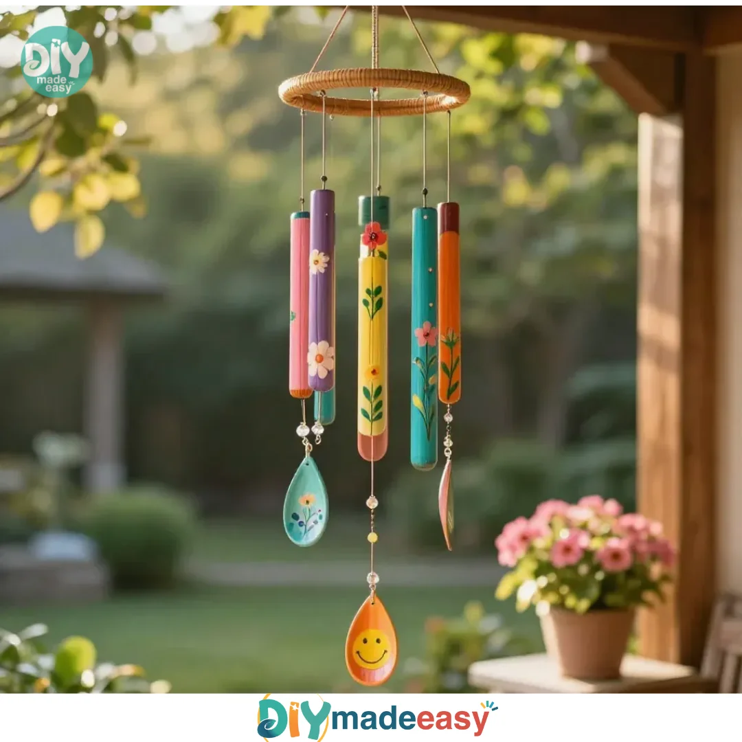 Painted Wooden Spoon Garden Chimes