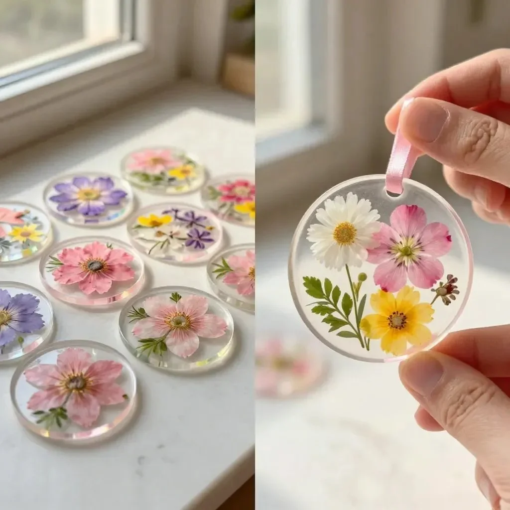 Clear Glue Flower Suncatchers 21 Clear Glue Flower Suncatchers