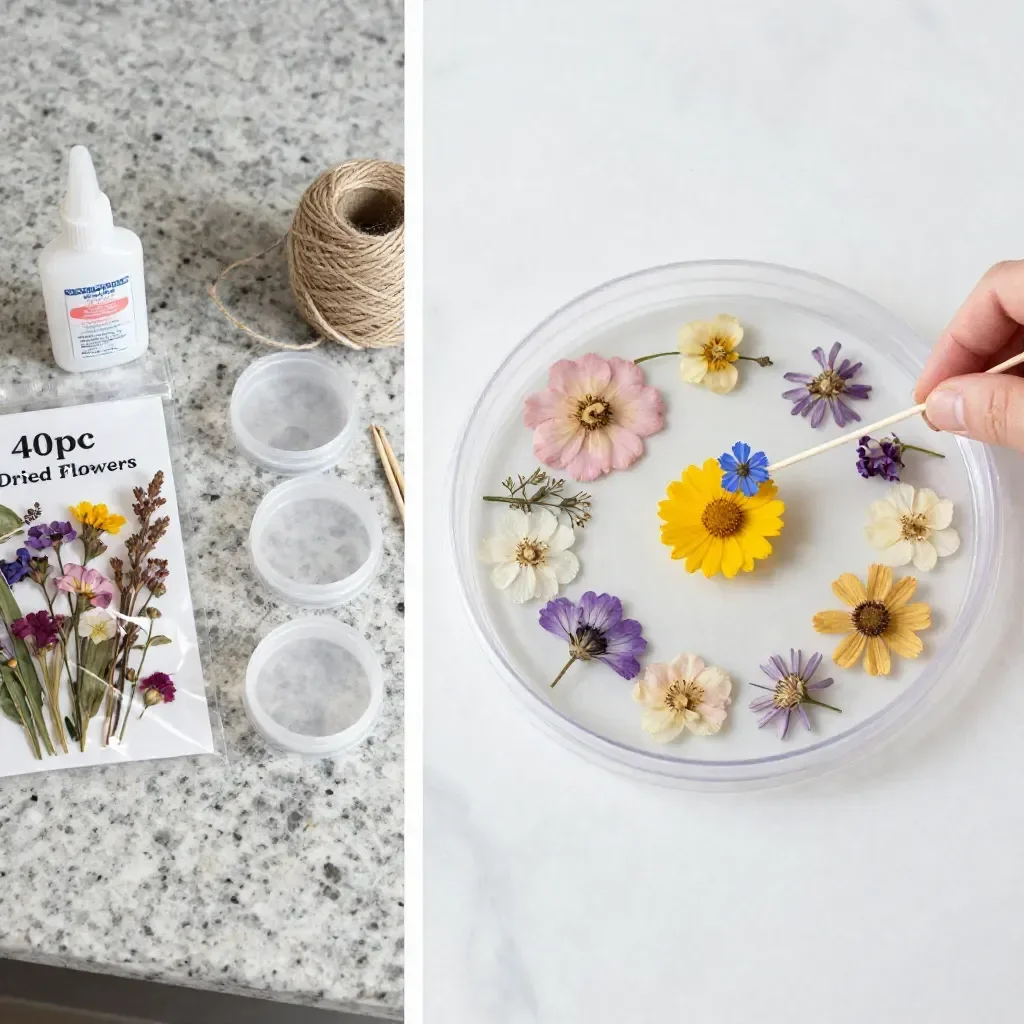 Clear Glue Flower Suncatchers