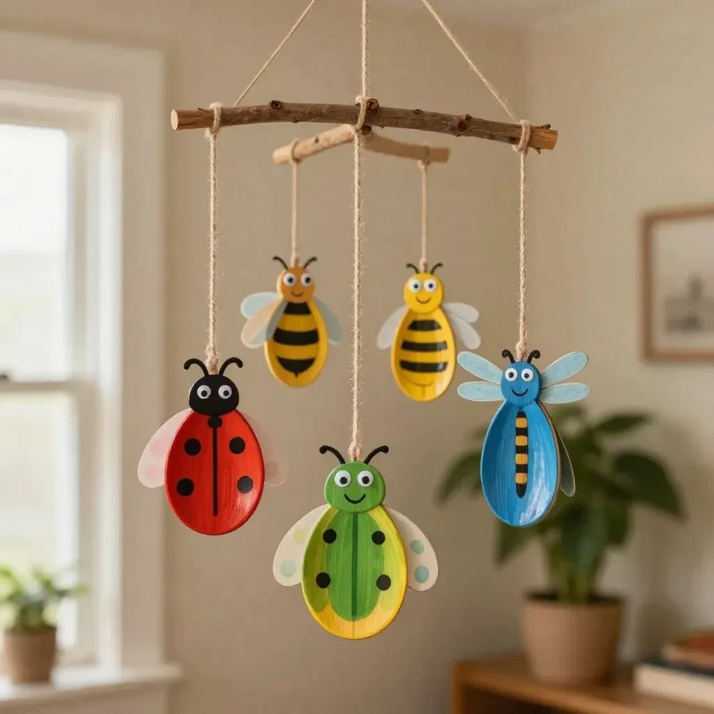Colorful Spoon Bug Mobile 22 Colorful Spoon Bug Mobile