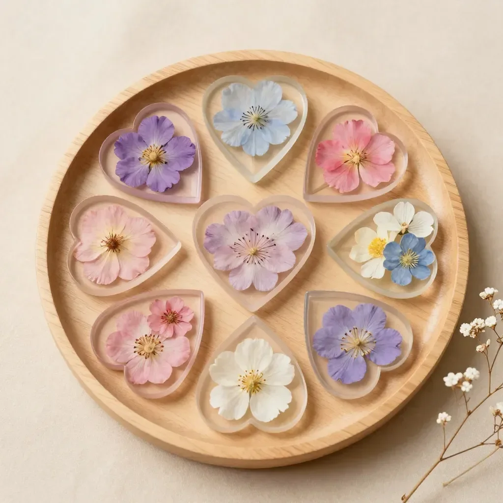 Cornstarch Glass Floral Hearts and Flowers