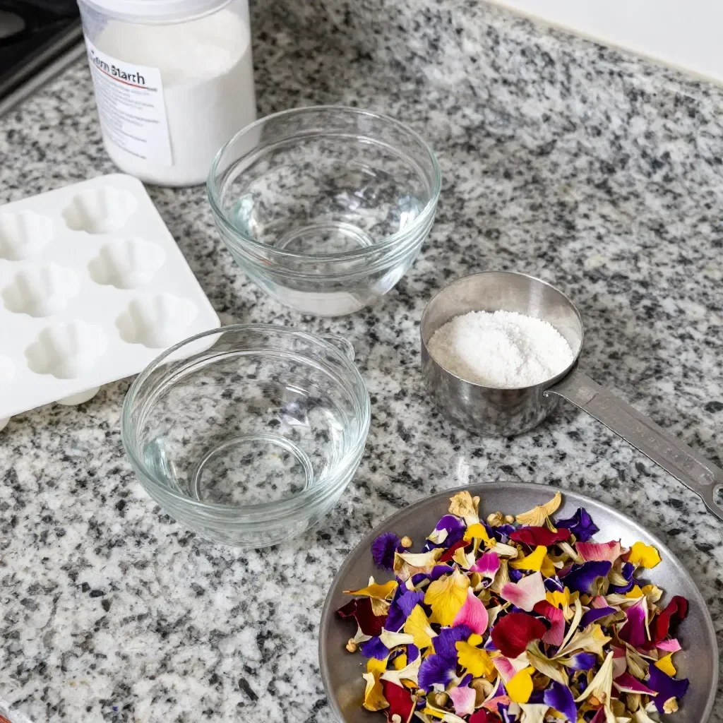 Cornstarch Glass Floral Hearts and Flowers