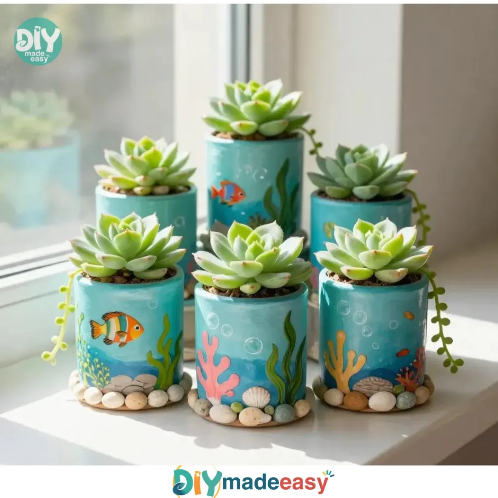 DIY aquarium tin can planters for aquatic plants in fish tanks