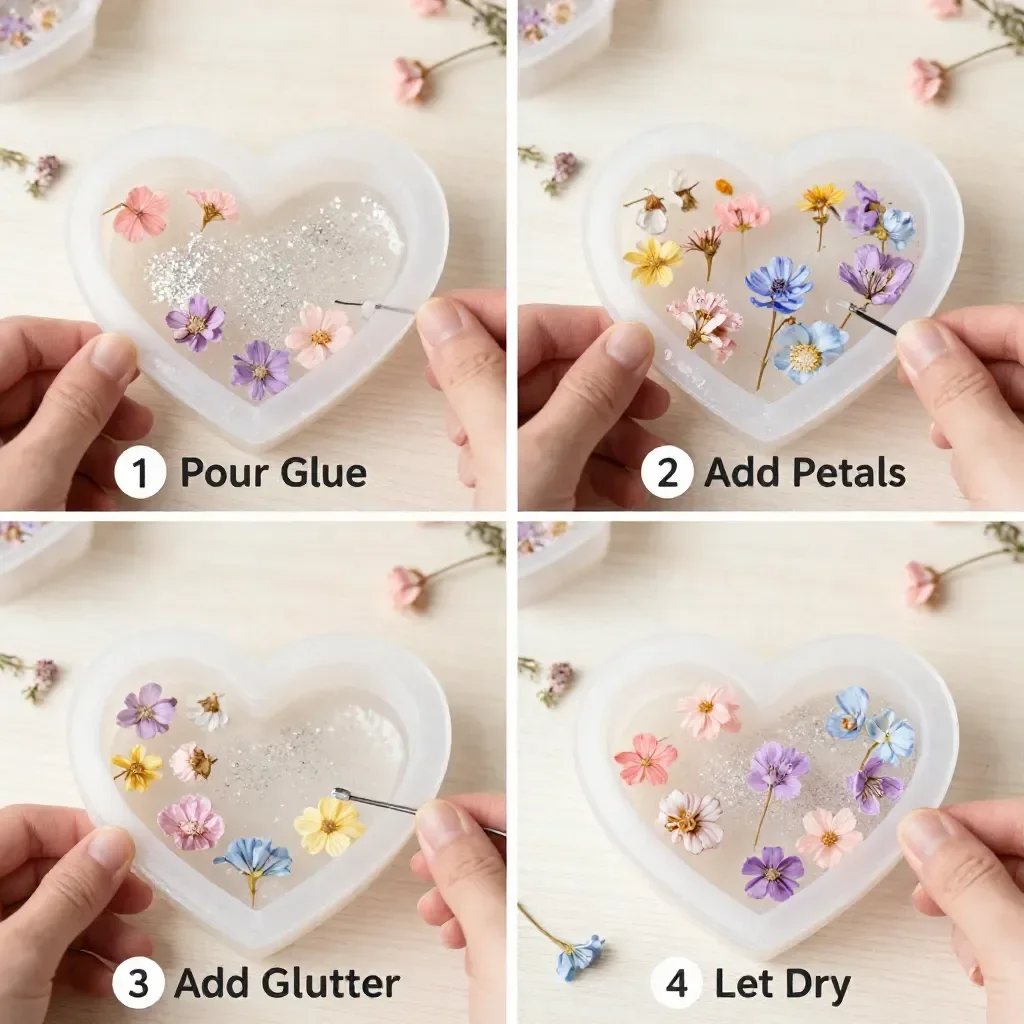 DIY Flower Heart Craft