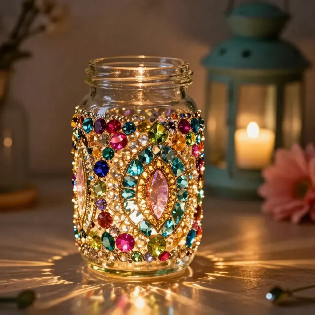 DIY Gemstone Glow Jar