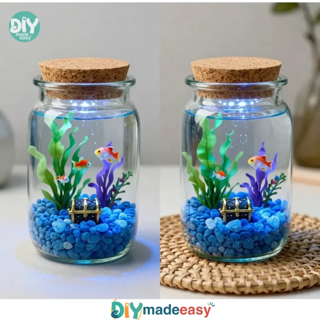 DIY glowing ocean jar craft project